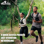 Running Phone Holder Vest with 500ml/17oz Running Water Bottle | Waterproof Phone Pouch Reflective Vest | 8 Pockets, Lightweight Hydration | Accessories for Men & Women