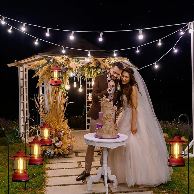 Retor LED Pink Camping Lanterns 1 Pack 1500 LM Step-Less Dimming Lightweight Battery Powered USB Rechargeable Flashlights Survival Kits Home Garden Yard Emergency Outages Hiking Lantern Light