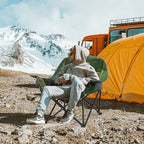 Oversized Camping Chair, Portable Folding Camping Chairs with Side Pocket, Cup Holder and Carry Bag, Heavy Duty Outdoor Camping Chairs for Adults, Fishing, Sports, Trip, up to 400lbs, Style 2