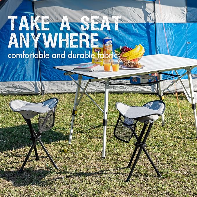 Portal Tall Folding Tripod Stool for Outdoor Camping Walking Hunting Hiking Fishing Travel, Support 225 lbs