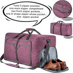 Vomgomfom Travel Duffle Bag for Men,65L 85L 115L Foldable Travel Duffel Bag with Shoes Compartment Overnight Bag for Men Women