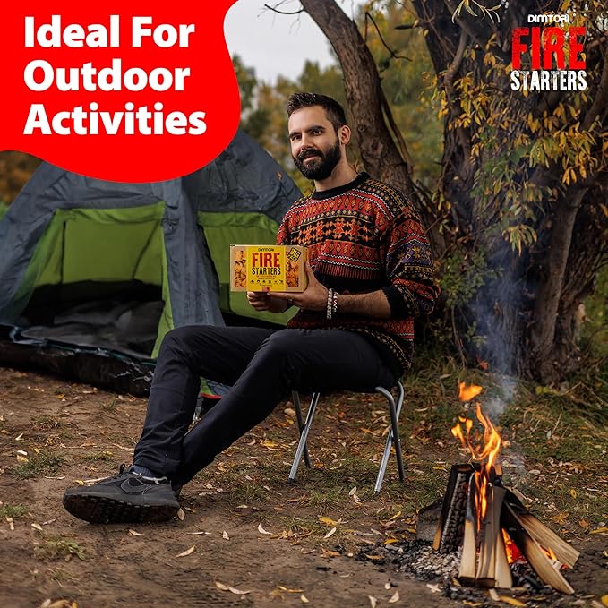 150 pcs Fire Starter for Indoor and Outdoor Use - Natural, Eco-Friendly Firelighter for Grills, Smokers, Fire Pits, Wood Stoves - Waterproof, All-Weather Charcoal Starter, Fire Starters for Campfires