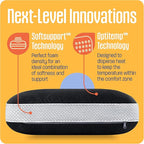 Kids Camping Pillow: Dual-Cover Memory Foam Small Pillow; Medium-Firm Camp Pillow | Mini Pillow w/ 5 Layers for Comfort and Support; Small Travel Pillow/Compact Pillow 10x16 Inches (Black)