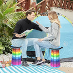 ALEVMOOM Portable Telescoping Stool with Cushion,Retractable More Sturdy Capacity 440Ib,Collapsible Adjustable Folding Stool for Camping Hiking Mountain Garden BBQ