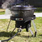 Gas Stove Propane Burner with Regulator and Cast Iron Braided Holes (single) for Outdoor Cooking, Camping and Seafood Boil