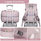PIJUSHI Travel Backpack for Women Carry on Luggage Backpack Flight Approved Convertible Duffle Bag Fit 16 Inch Laptop(PE037 Light Purple)