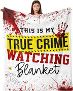 True Crime Gifts for Women, Fans/Lovers - Blanket 60''x50'', Crime Junkie Merch, Serial Killer Merchandise, Horror Blanket, Crime Scene Gift
