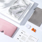 FRESHME Cotton Sleep Mask Blackout - Handmade Eye Mask for Sleeping Eye Shade Cover Sleep Mask for Women Men Girl Soft and Breathable Adjustable Blinder Light Blocking Pink Airplane with Travel Pouch