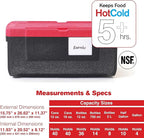 METRO Mightylite ML180 Top-Load Insulated Food Carrier - Professional-Grade Multipurpose Pan Carrier, Insulated Cooler and Catering Food Warmer - 30 qt or 3 Pan Capacity - Red