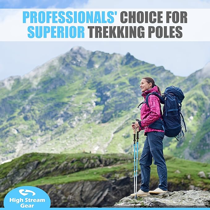 Walking Sticks for Men & Women - 14.5" Foldable Hiking Poles for Backpacking, Exercising and Traveling, Set of 2 Aluminum Nordic Collapsible Trekking Poles