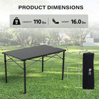 OUTSIDER Folding Camping Table with Aluminum Roll-up Tabletop Portable Lightweight Beach Table with Carry Bag for Outdoor Cooking, Picnic, BBQ, Travel, Backyard Style1