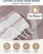 LANE LINEN Large Pool Towels, XL Beach Towel, Pre-Washed, No Shrink, Quick Dry Oversized Beach Towels, Stylish Beach Towel for Women, Sand Free Towel, 39"x71" - Fired Brick