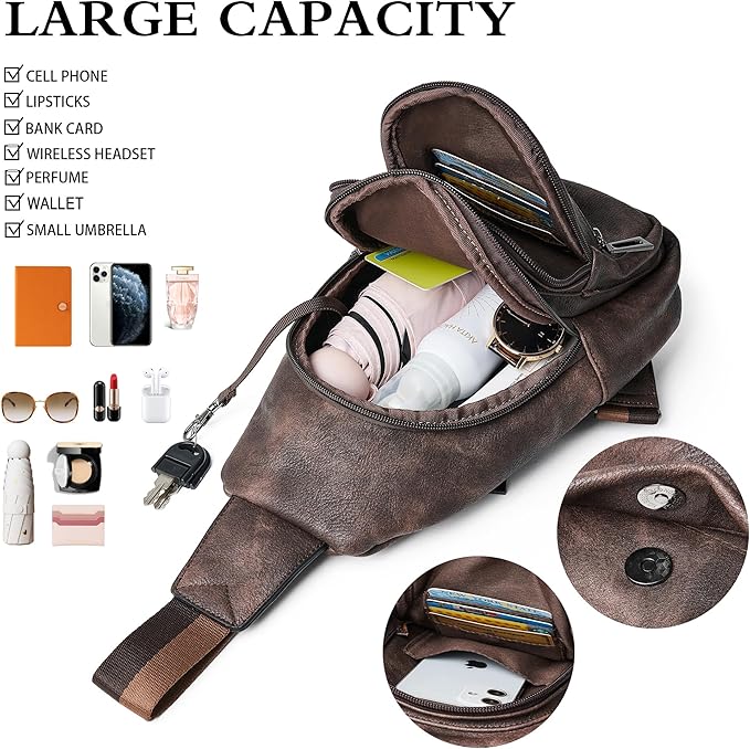 Sling Bag Crossbody Bags for Women Small Cross Body Bag Fanny Packs Chest Sling Purse for Daily Travel Leisure Sport