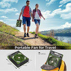 KITWLEMEN Upgraded Solar Camping Fan with Lantern - Rechargeable Battery Operated Fan, 36H Run Time Max, 4 Speeds, 8H Timer, 90° Adjustable Portable Desk Fan for Hurricane, Power Outage, Outdoor Use