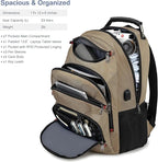 Boavan Laptop Backpack for men, 15.6 inch Laptop Bag with USB Port, Waterproof Travel Work Backpack Purse, Anti-Theft Teacher Nurse Doctor Casual Bookbags Office Business backpack，Khaki