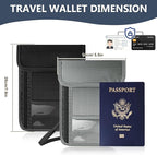 Likesing 5.5" L x 7.7" W Travel Neck Wallet, RFID Blocking Passport Holder for Travel Women Men, Security Passport Travel Wallet with 10 Card Slot, Neck Pouch Gifts for Traveling Family (Black)