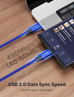 JSAUX 100W USB C to USB C Cable [2-Pack 3.3FT], Type C Fast Charging Cord for iPhone Air/iPhone 17/iPhone 17 Pro/iPhone 17 Pro Max, iPhone 16/15 Series, Galaxy S/Note Series, MacBook, iPad - Blue