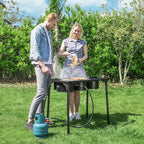 VIVOHOME 225,000 BTU Outdoor 3-Burner Propane Gas Stove, Heavy-Duty Camping Cooker with Detachable Legs Stand, Ideal for Backyard, Camping, and Outdoor Cooking