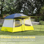 Vidalido Tents，6-8 Person Camping Tent with Extended Vestibule，2 Room Weather Resistant Family Tents，Easy Install Waterproof Outdoor Tent for Backpacking and Camping Hiking