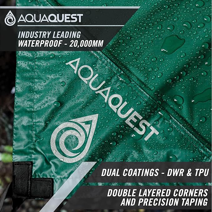 AquaQuest Defender Tarp – Heavy-Duty Waterproof (20,000 mm) Seam-Taped Rain Fly for Camping, Bushcraft & Survival