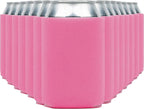 Blank Beer Can Cooler Sleeves (110-Pack) Soft Insulated Beer Can Coolies - HTV Friendly Blank Koolies in Bulk for Beer Cans & Bottles - Coolie Blanks for Vinyl Projects & Wedding Favors (Pink)