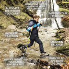 Hiking Poles for Kids - Ultralight Nordic Walking Sticks - Telescopic Child Trekking Poles Collapsible 2 Pack