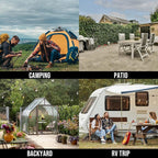 BBQ Gas Grill 3-Burner with Foldable Cart & Side Table, Portable Propane Grill with Lid for Outdoor Patio Backyard Barbecue Camping Tailgating RV Trip, Stainless Steel, GS308