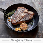 Merten & Storck Pre-Seasoned Carbon Steel 10” Frying Pan Skillet, Use on Induction, Stove and Grill, Durable, Even-Heating, for Searing, Grilling, Oven Use, and Campfire, Indoor/Outdoor