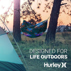 Hurley Duo Camping Hammock - 1 Person Portable Hammock for Camping, Heavy Duty Hammock with Parachute Nylon Fabric - Camping Accessories & Camping Gear for Outdoor Activities - Holds Up to 400lbs