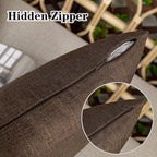 Kevin Textile Pack of 2 Decorative Outdoor Waterproof Pillow Covers Garden Checkered Cushion Sham Throw Pillowcase Shell for Patio Tent Couch 20x20 Inch Brown
