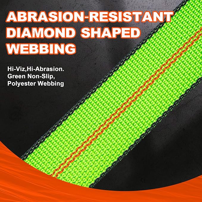 2" x 27' Ratchet Straps with Chain Extension and Grab Hooks,Heavy-Duty Tie Down Straps 3,333 lbs Working Load Limit and 10,000 lbs Break Strength for Cargo Straps for Secure Transport 4Pac