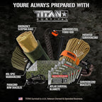 TITANSurvival Emergency Sleeping Bags for Survival 36” x 78” - 90% Heat Retention, 41% Thicker & Waterproof - Durable Survival Sleeping Bag for Cold Weather Camping - Thermal Sleeping Bag Outdoor Use