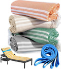 4 Packs Turkish Beach Towel Pool Swim Towels Soft Extra Large Sand Free Quick Dry Lightweight Travel Carnival Cruise Ship Essentials Accessories Camping Must Haves Packing List Clearance Oversized
