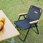 Camping Chair, Black Folding Bench Chair Seating Camp Chairs for Indoor Outdoor Hiking Fishing Patio Beach Supports up to 264 Lbs (1 Pack Single Black)