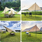 SAN LIKE Tarp Pole Camping Tent Poles Aluminum Telescopic Poles for Canopy Awning Shelter Backpacking Hiking 4/6 Section Easy Assembly Lightweight Adjustable from 50/29 in to 113.39/82.68 in (2 Set)