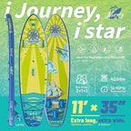 Journey 11'6" / 11'×34" / 11'×35" Extra Wide Paddle Board, One-Stop Premium SUP Board Accessories, Tailored Fins, Stable Inflatable Stand Up Paddle Boards for Youth/Adults of All Skill Levels