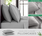 Pure Bamboo Twin Sheets, Genuine 100% Organic Viscose Derived from Bamboo Bed Sheet Set, Luxuriously Soft & Cooling, Double Stitching, 2 Year Quality Promise (Twin, Stone Grey)