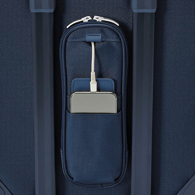 Briggs & Riley Global 21" Carry On Expandable Spinner - Luggage for International Travel, Suitcases with Wheels, Softside Rolling Bag for Men & Women, Self-Repairing Zipper - Baseline Collection, Navy