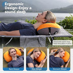 MARCHWAY Ultralight Inflatable Camping Pillow with Soft Washable Cover, Compact Compressible Portable Travel Air Pillow for Outdoor Camp, Sport, Hiking, Backpacking Sleep (Orange)