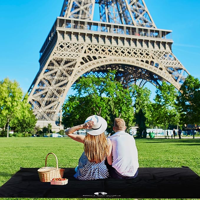 Red Suricata Sand Free Beach Mat – Large Sandproof Beach Blanket, Sandless, Waterproof – Fits and Matches Beach Canopy - Oversized Sand Proof Beach Mats for Outdoor, Picnic, Camping (Medium, Black)