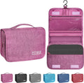 Toiletry Bag Travel Bag with Hanging Hook, Waterproof Capacity Hanging Multifunctional Makeup Bag for Toiletries, Portable Cosmetic Bag Travel Organizer for Women and Men(Purple)