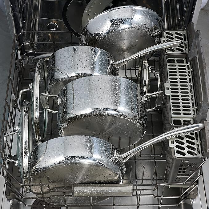 Tramontina Boston Tri-Ply Clad Stainless Steel 12-Inch Large Frying Pan, Induction-Ready Skillet, Dishwasher-Safe, NSF-Certified, Made in Brazil