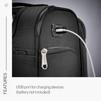 Samsonite Solyte DLX Softside Expandable Luggage with Spinner Wheels, Midnight Black, Carry-On 20-Inch