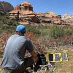 SunJack 15W Foldable Solar Phone Charger, IP67 Waterproof ETFE Monocrystalline Solar Panel with 10,000mAh Power Bank, Portable USB-C & USB-A Solar Charger for Camping, Hiking, Backpacking, Emergency