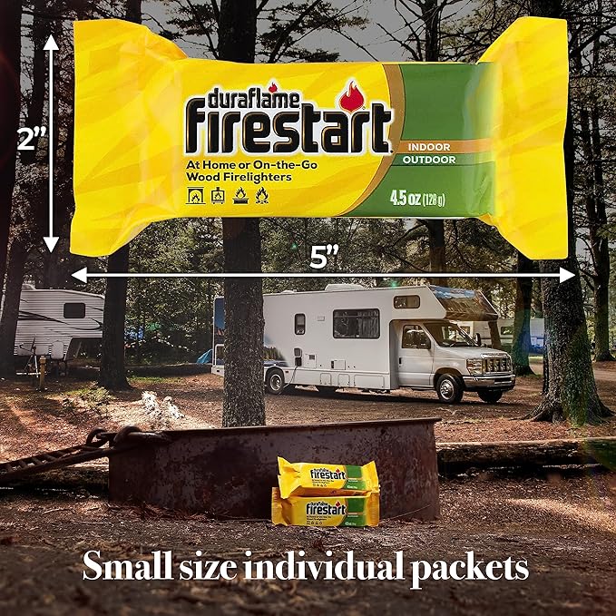 Fire Starter for Indoor and Outdoor Use - Quick Ignition Logs for BBQ, Fireplace, Fire Pit and Campfires (24 Pack) -Starters for Campfires