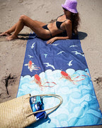 Quick Dry Towel Extra Large 78x35 Inch - Microfiber Beach Towel - Perfect for Beach, Travel, Swimming, Pool, Yoga, Hiking, Camping - Lightweight, Fast Drying, Compact for Adults (Koi Fish)