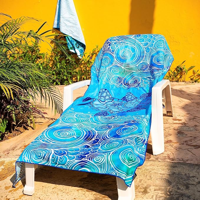 Elite Trend Microfiber Beach Towel for Adults with Bag - Extra Large 78x35 inch Lightweight Sand Free Quick Dry Towel for Travel, Swimming, Yoga, Camping (Sea Turtle)