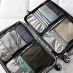 Amazon Essentials 4-Piece Packing Cubes Travel Accessories Set, Luggage Organizer with Double Zipper, Mesh Top, 100% Polyester, Medium, Gray (Previously Amazon Basics)