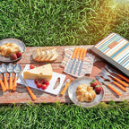 Camping Silverware Kit Cutlery Organizer Utensil Picnic Set 12 Piece Mess Kit - Stainless Steel Spoon Butter & Serrated Knife Wine Opener Fork Napkin Hiking Camp Kitchen BBQ’s (4 Person 20 Piece Set)