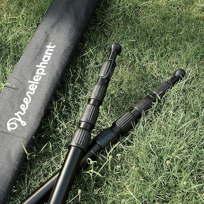 Green Elephant Camping Tarp Poles - Adjustable Aluminum Telescoping Tent Poles for Tarps, Canopy & Awning - Heavy Duty Collapsible Pole Set of 4 - Extends 8ft, Shrinks to 2ft - Caravan & Beach Shade